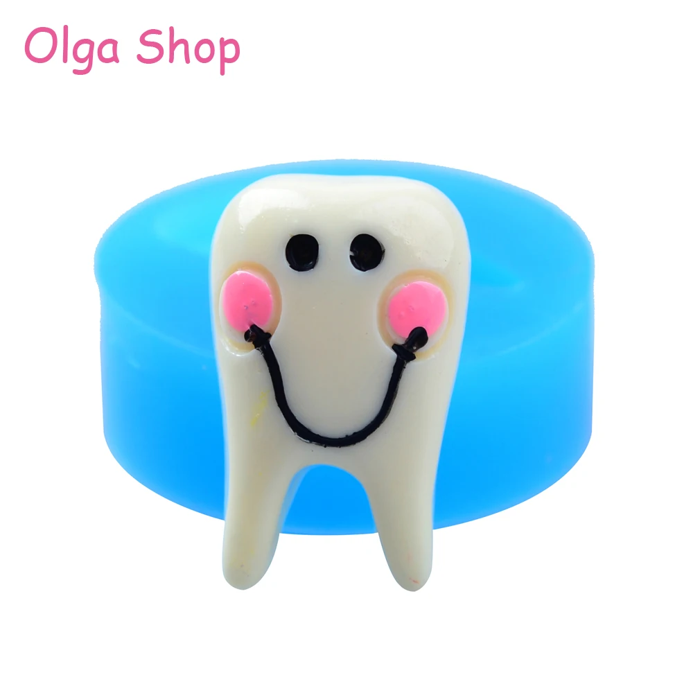 

FYL155 29mm Kawaii Tooth Silicone Mold - Sugarcraft, Fondant, Candy, Resin, Fimo Clay, Gum Paste, Cookie Biscuit, Chocolate, Wax