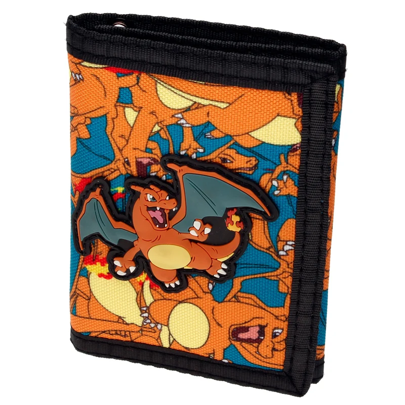 Nintendo Pokemon Rubber Charizard Sublimated Canvas Wallet DFT 2035in