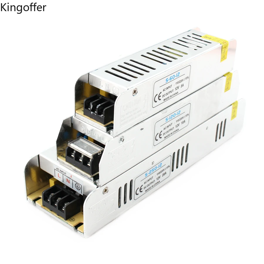 12v LED Power Supply 3A 5A 10A 15A 20A 30A DC 12V Driver Adapter Lighting Transformers 60W 120W 150W 180W 250W 360W AC to | Лампы и