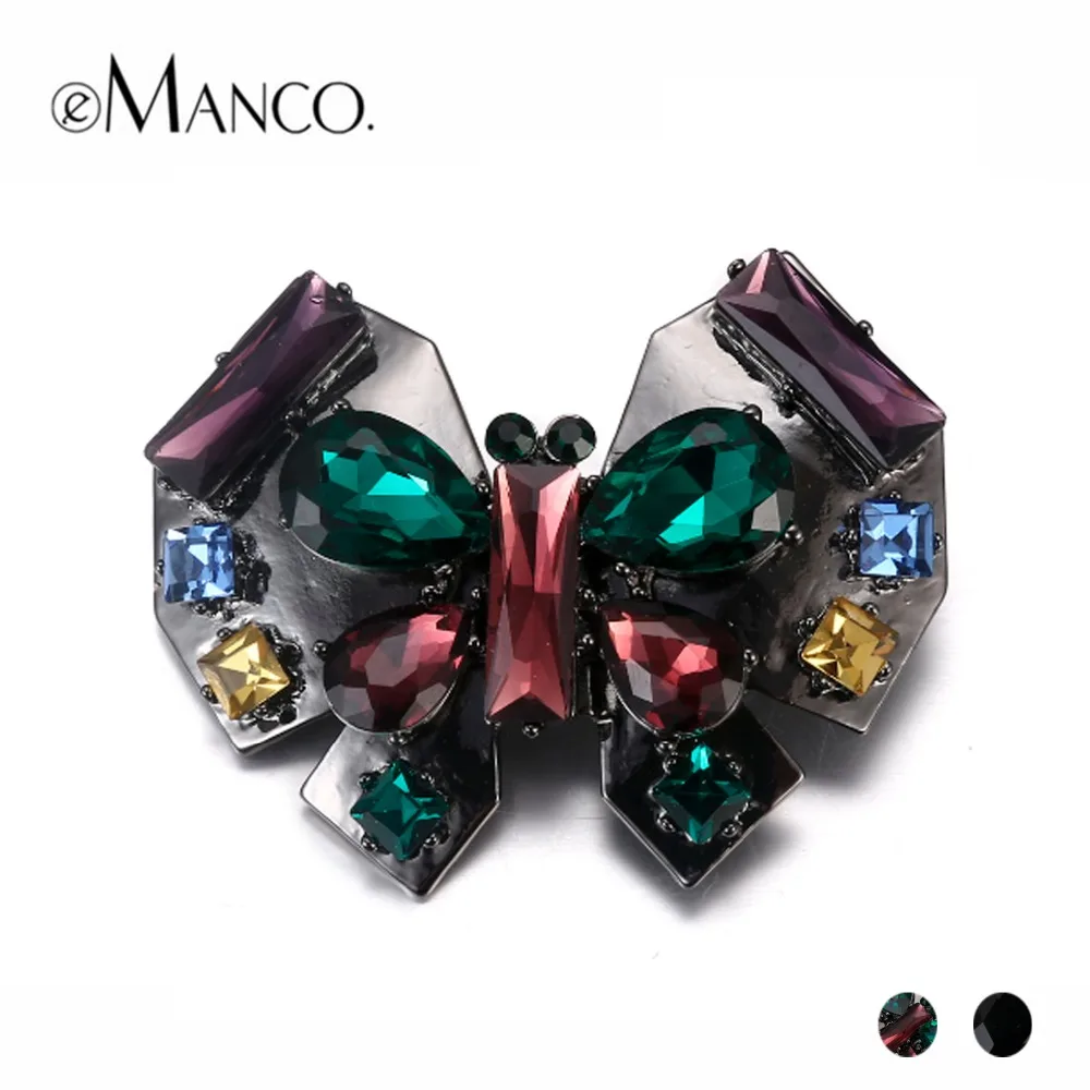

eManco Vintage 2 Items Crystal Animal Butterfly Brooch for Women Rhinestone&alloy Fashion Jewelry Accessories