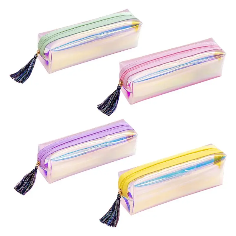 

Kawaii Transparent Glitter Pencil Case Stationery Bags Creative PVC Pen Bag Box School Supplies Student Gift