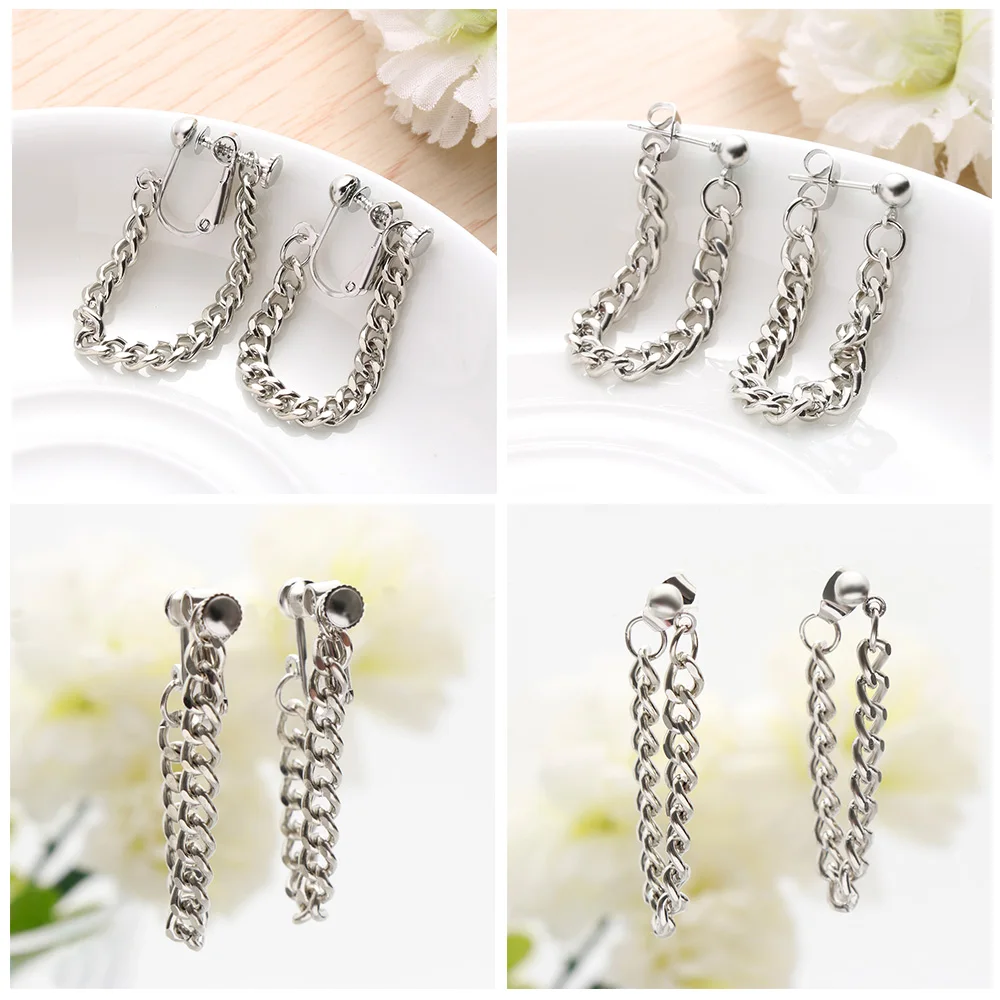

Korean Version Of Jewelry Earrings Tassel Fashion Punk Retro Earrings Chain Metal Texture Earrings Wholesale Statement Earrings