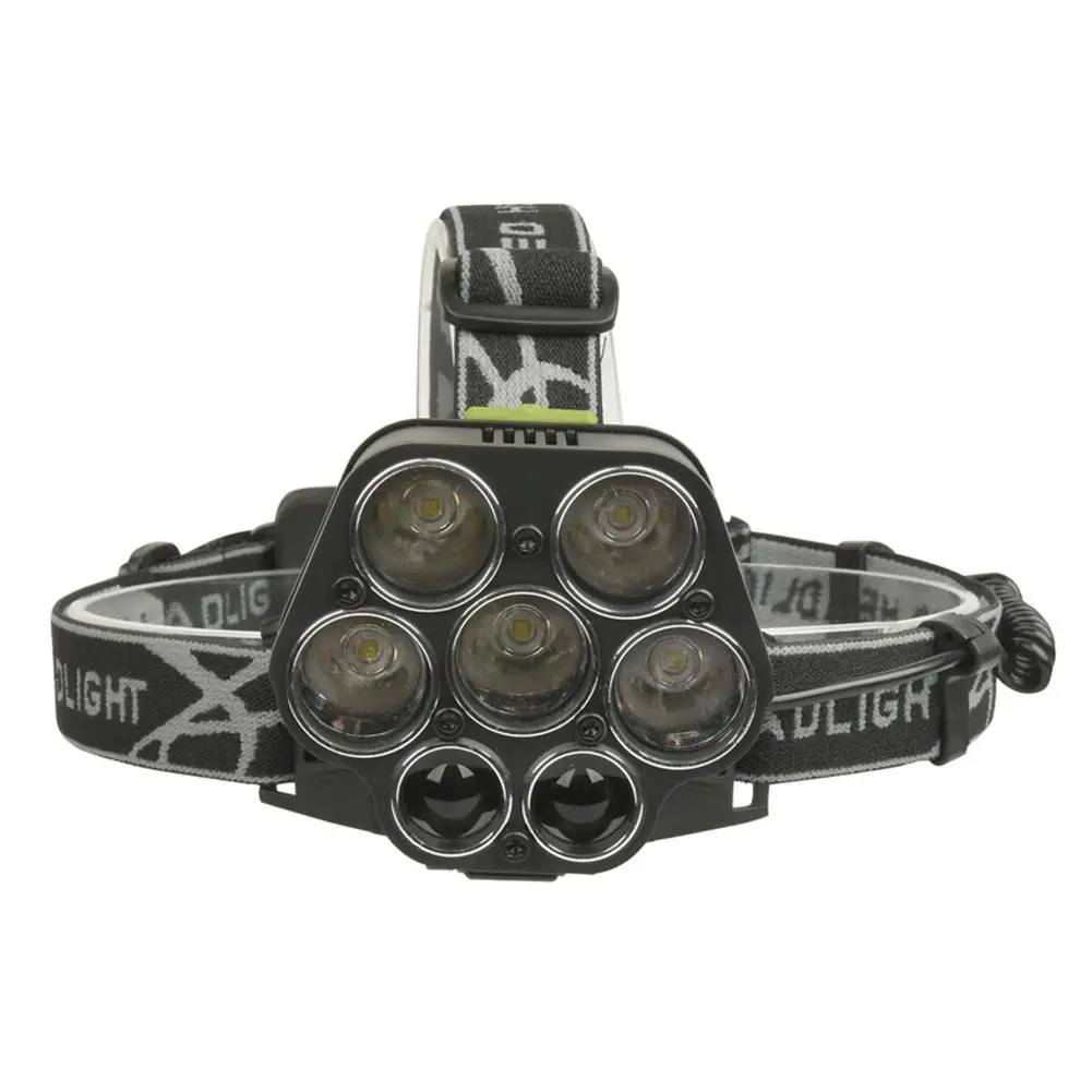 

USB Charging Outdoor Fishing Head Light Multi-scene Application Multi-function Headlight 50000LM 5 Head T6+XPE Glaring Light