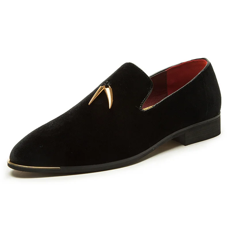 

Black Slip-On Casual Men Loafers Flats Dress shoes Male Loafers Casual Wedding and Mens party Leather Oxford Brogue size 38-48