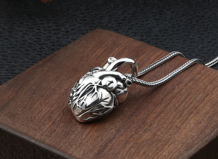 Панк креативный череп, сердце кулон 925 пробы серебряные ювелирные изделия для мужчин и женщин День матери Африка изготовление ожерелий с подвесками P37