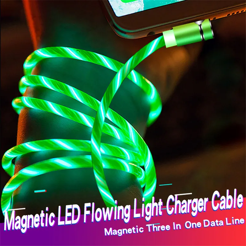 

Magnetic USB Data Cable Luminous Micro USB Type C Date Sync USB-C Phone Charge Cable for Samsung Galaxy Xiaomi Huawei