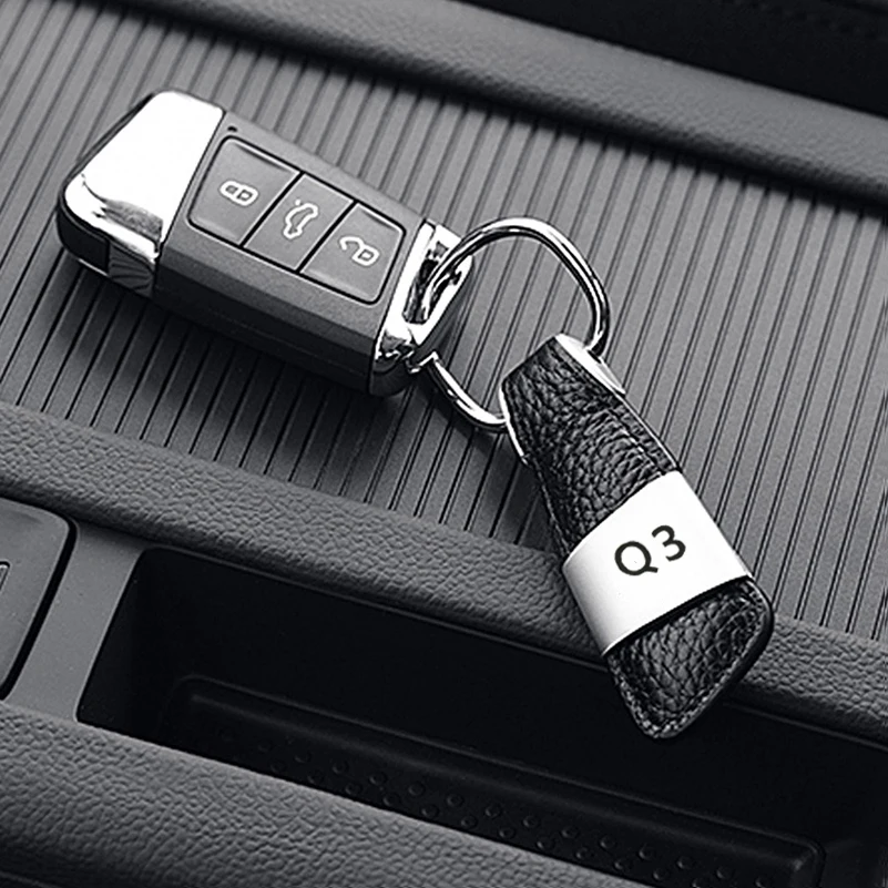 Car Accessories Metal Leather Car Keychain Key Ring Auto