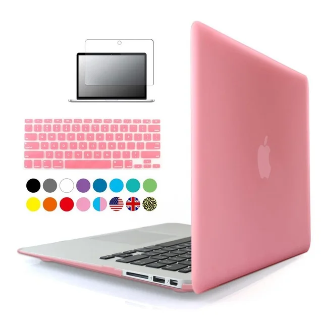 3 в 1 матовый Жесткий Чехол для ноутбука Apple macbook Air Pro retina 11 12 13 15 дюймов протектор для Mac book 11,6 13,3 15,4 Touchbar - Цвет: Pink