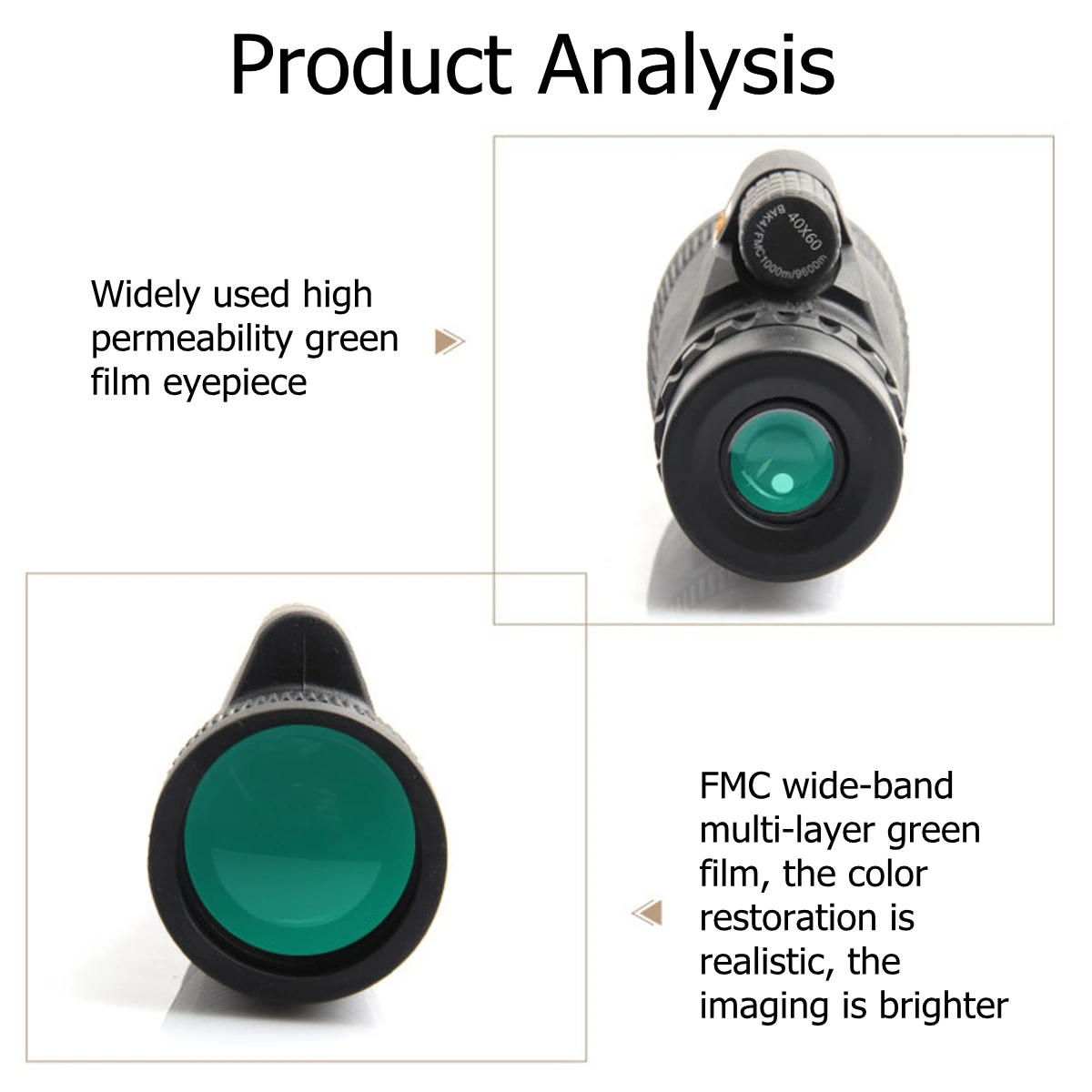 أحادي 40x60 مناظير قوية عالية الجودة التكبير كبيرة يده تلسكوب lll للرؤية الليلية العسكرية HD المهنية الصيد