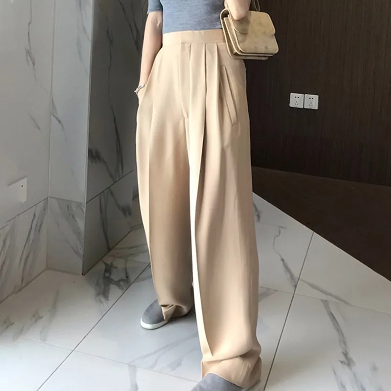 TWOTWINSTYLE Trouser For Women High Waist Causal Loose Wide