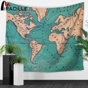 Miracille карта мира индийский гобелен хиппи настенный гобелен Бохо покрывало пляжное полотенце Йога коврик одеяло скатерть - изображение
