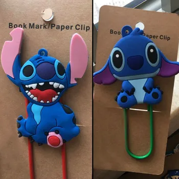 

1 Pcs Cartoon Stitch PVC Soft Bookmarks for Kids Paper Clips Stationery At Office School Party Student Kids Gift