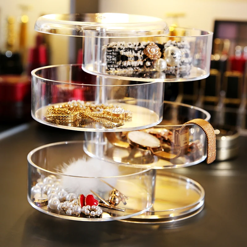 Дешево М круглый макияж Органайзер Пластиковый вращающийся макияж коробка для хранения хлопок sweb маленькая коробка C45