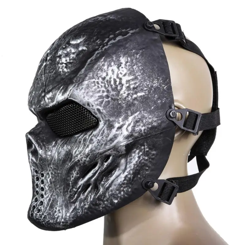 Scary Mask Halloween Skull Mask Army Outdoor Tactical Paintball Mask Full Face Protection Breathable Eco-friendly Party Decor