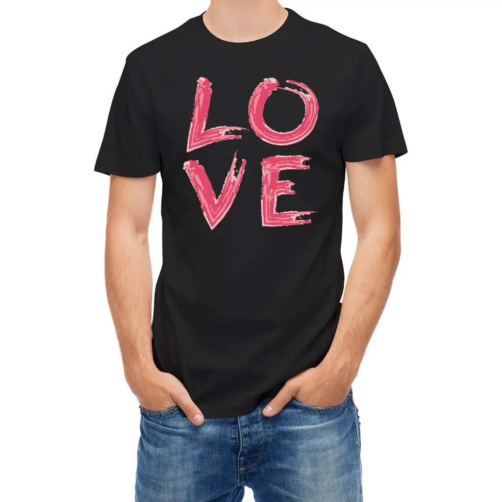 T Shirt Love Typography Short Sleeves Cotton T-Shirt Free Shipping TOP TEE New Design Male Tee Designing | Мужская одежда