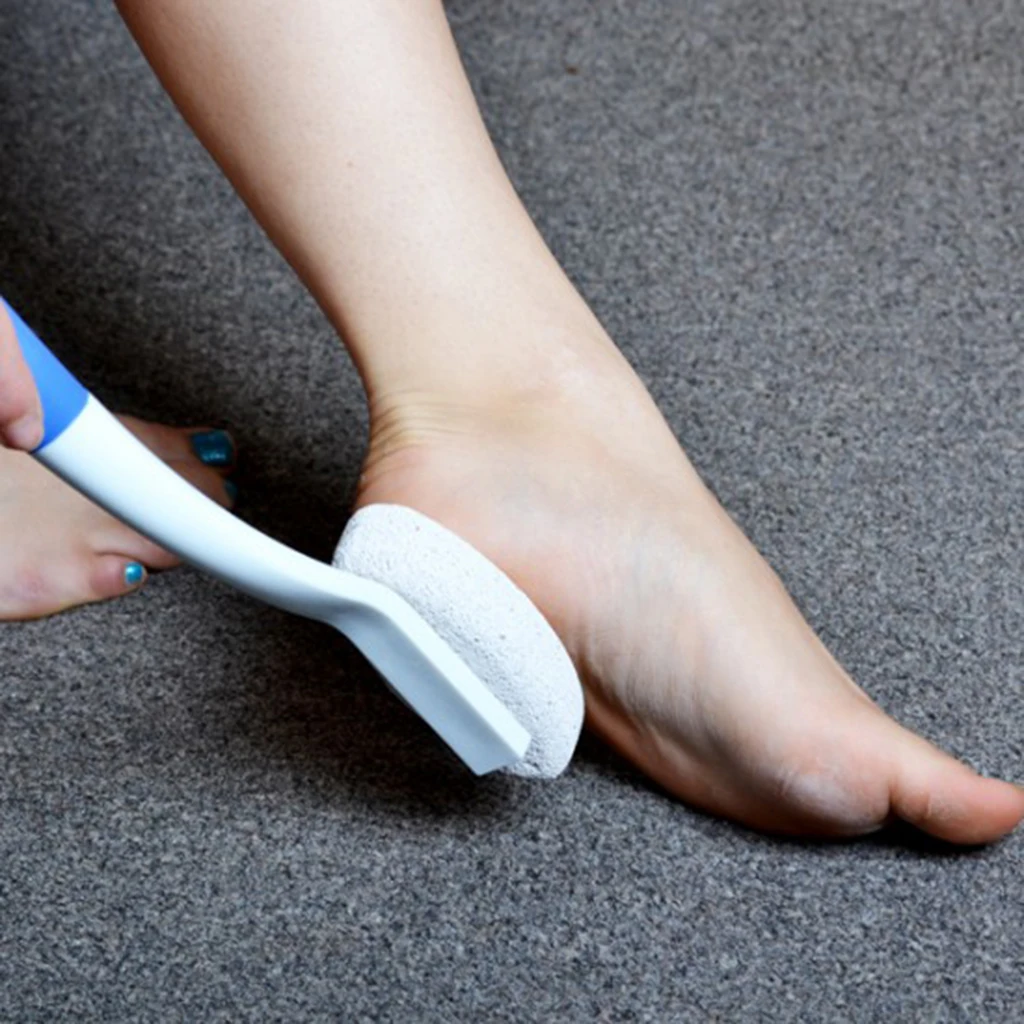 

Foot Pumice Stone Brush with Long handle, Exfoliator Pedicures Calluses Remover, Smoothen Foot Skin for Massage SPA Sauna