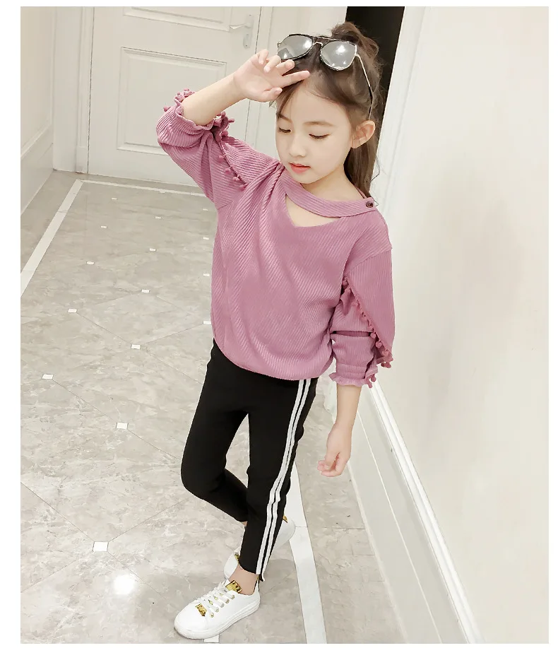 

Children's clothing 2019 spring and autumn new cute ball leisure two-piece jacket long sleeve shirt + pants baby girl clothes