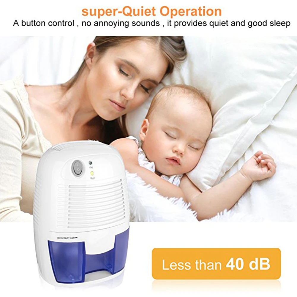 

Mini Home Dehumidifier Air Dryer Moisture Absorber Electric Cooling Dryer with 500ML Water Tank for Home Bedroom Kitchen Office