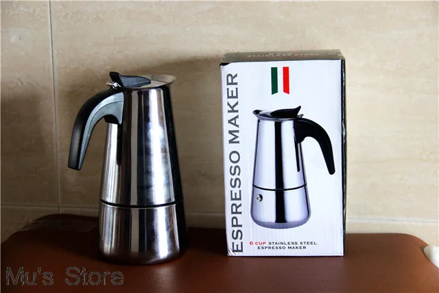 6 Cup High Quality Stainless Steel Italian Espresso Coffee Maker