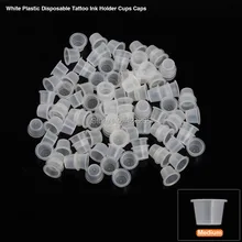 1000 шт./упак. белый пластик одноразовые чернила татуировки пигментный держатель чашки колпачки Средний размер 16x12 мм татуировки Поставки