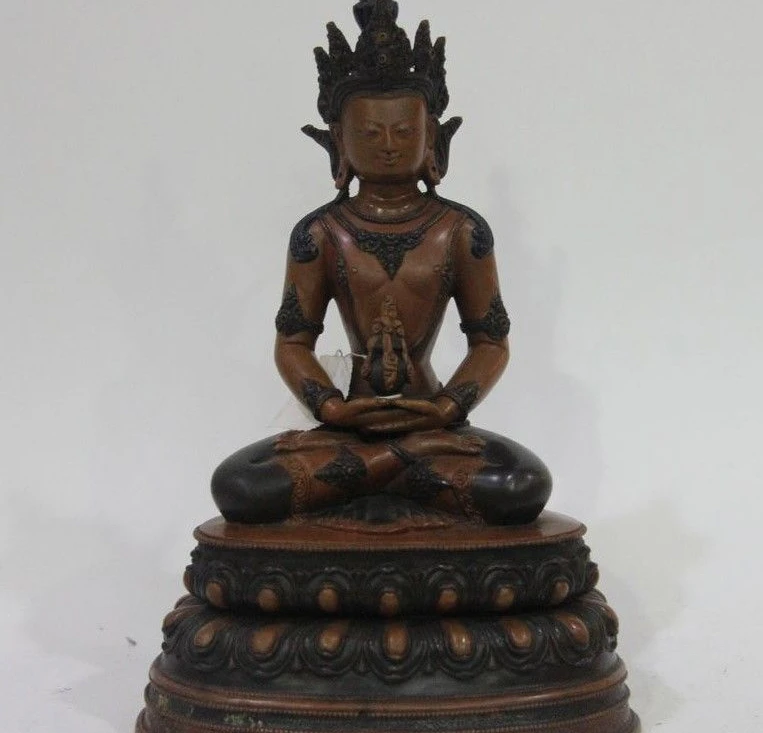 Tibet Temple Buddhism Red Copper Sakyamuni Amitabha Amitayus Buddha of Longevity | Дом и сад