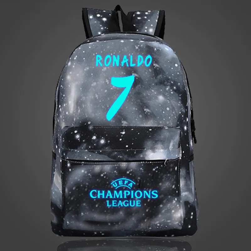 Luminous Teenage Backpack Boys Girls School Bags C Ronaldo Printing Schoolbags Night Rucksack Satchel Mochila BP0257 (12)