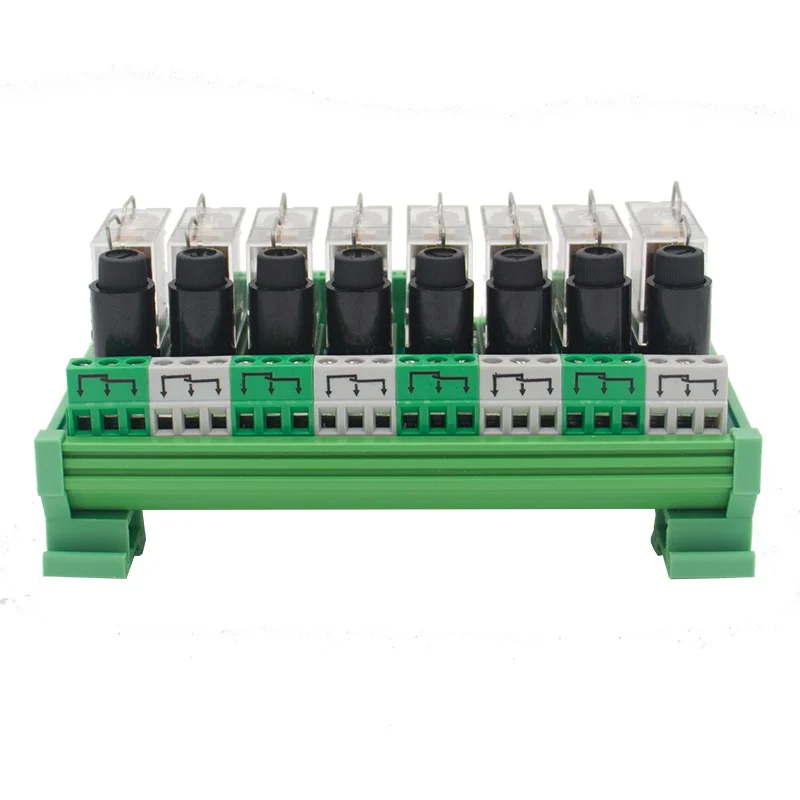 8 канальный 1 SPDT DIN рейку OMRON G2R 12V DC/AC с предохранителем интерфейс релейный