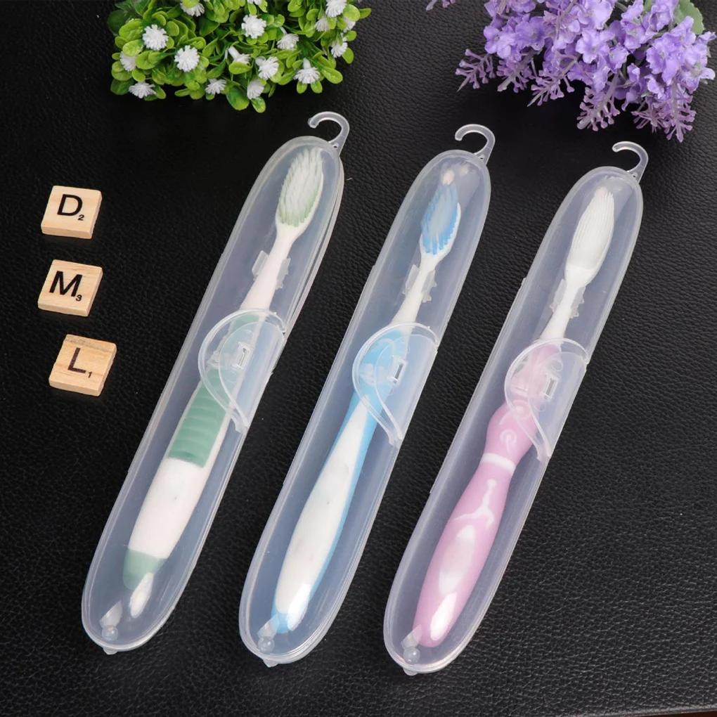 Travel Portable Toothbrush Storage Box Plastic Lightweight Clear Toothbrush Holder Organizer Case Protector