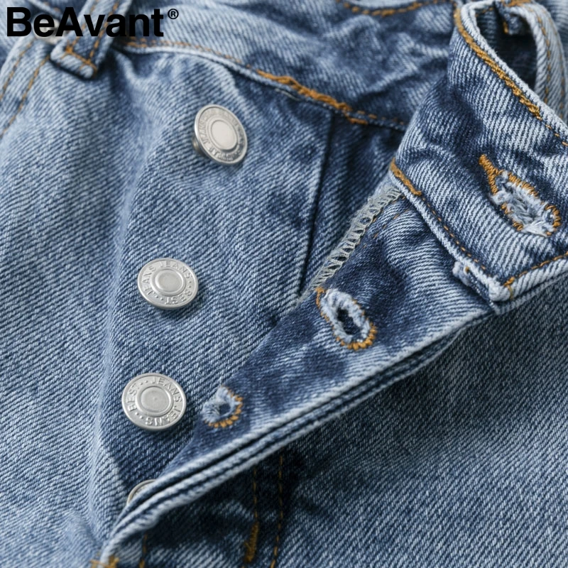 BeAvant, минималистичные джинсы с высокой талией, Женский светильник, синие пуговицы, свободные, уличная одежда, джинсовые штаны, Осень-зима, дамские штаны