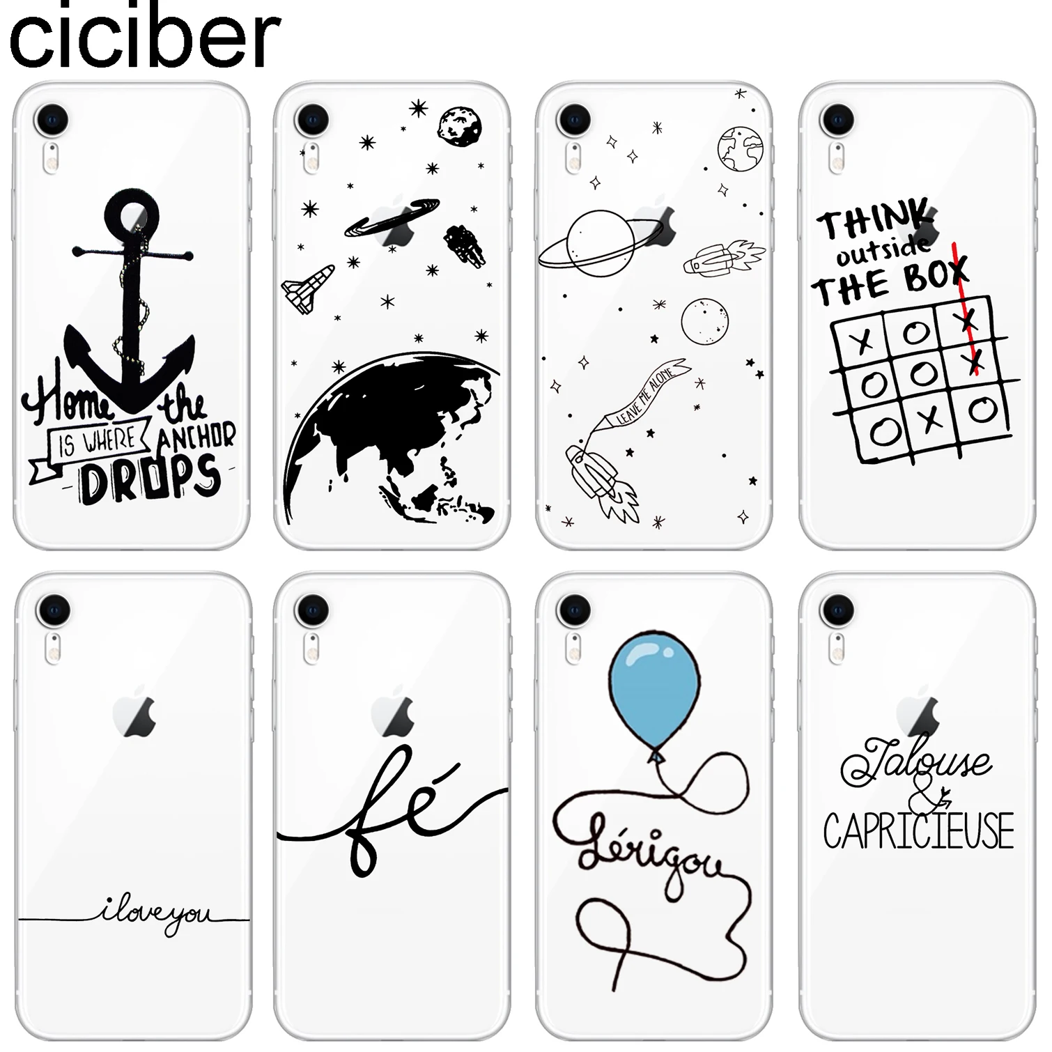

ciciber Words amor Pattern Design Soft Silicone Phone Cases Cover for Iphone 8 7 6 6S Plus 5S SE X XR XS MAX capinha Portuguese