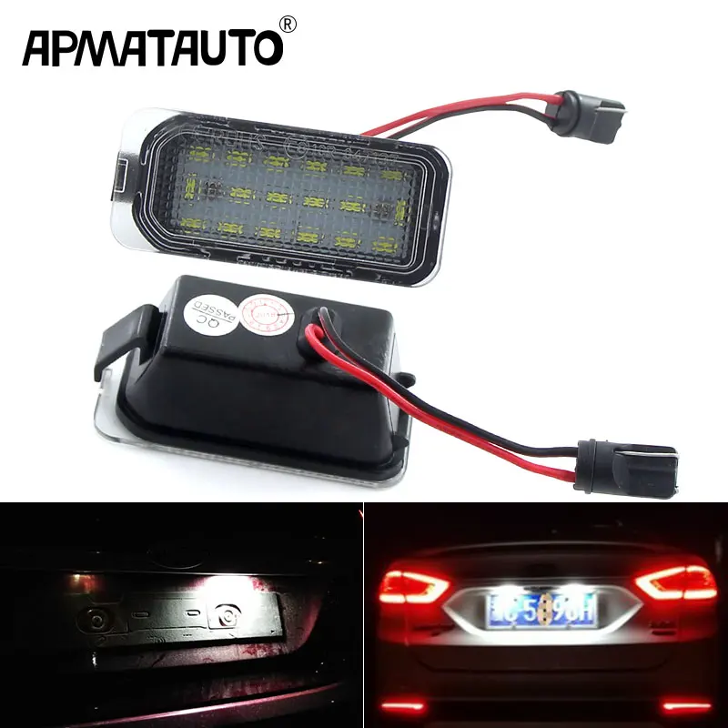 2 шт. Canbus для Fiesta JA8 Focus S-MAX C-MAX Mondeo Kuga Galaxy 2010 18SMD Белый Автомобильный светодиодный светильник для номерного знака