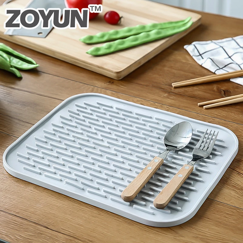 ZOYUN домашняя кружка для хранения поддоны для кухни, органайзер, Силиконовый поднос для посуды, сушилка, многофункциональная сушилка для фруктов и овощей