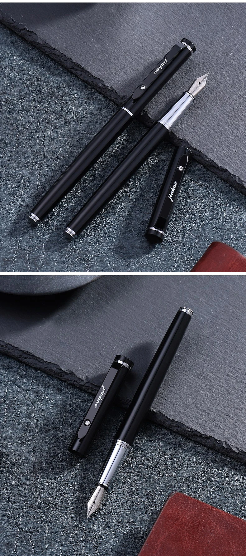 Jinhao полностью металлическая авторучка 0,38 мм/0,5 мм чернильные ручки для письма Канцтовары высокое качество 1073