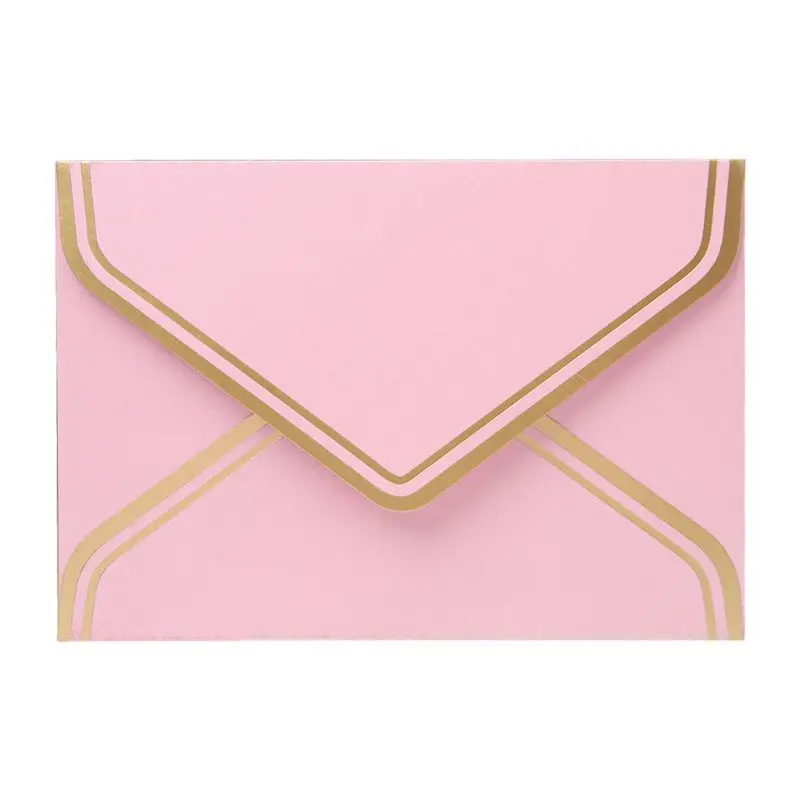 10 шт Ретро винтажные пустые бумажные конверты для письма поздравительные открытки свадебные приглашения 125x175 мм - Цвет: Розовый
