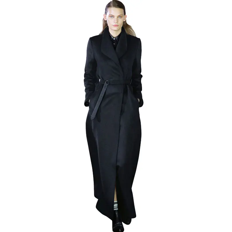 

Women Trench Manteau femme 2019 Fall Winter Women Oversized Simple Long Coat Brief Maxi Belted Overcoat manteau casaco feminino