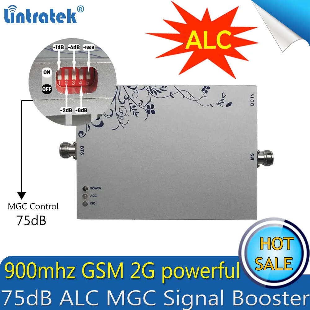 Lintratek GSM 900 МГц 2G ALC Репитер сигнала 75 дБ Мобильный усилитель Усилитель сотового