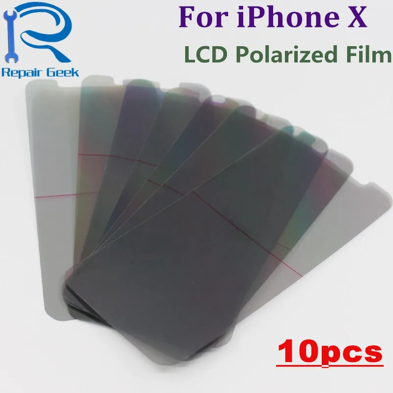 10 шт./лот ЖК поляризатор поляризационная световая пленка для iPhone X фильтр