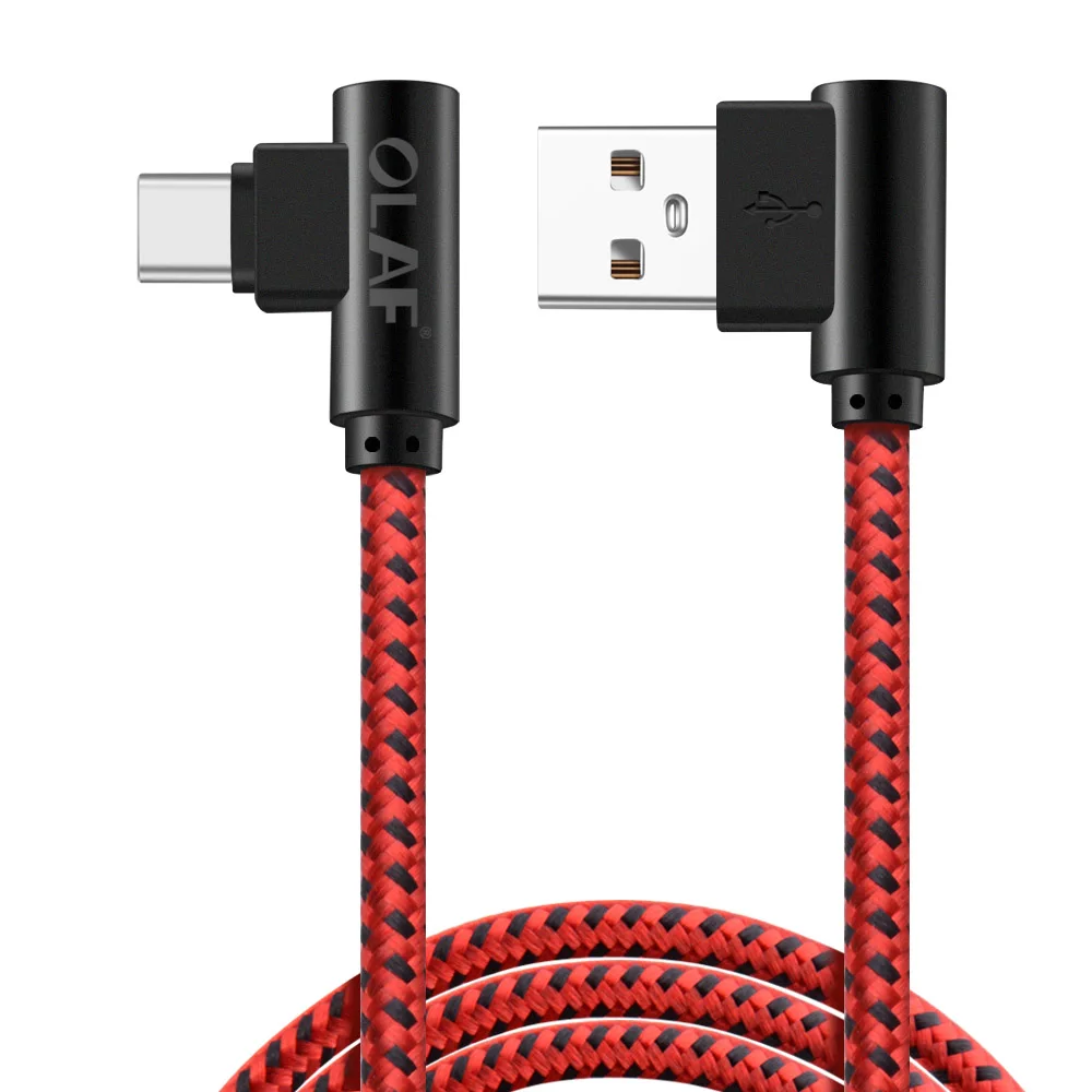 La OLAF USB tipo C 90 Grado de carga rápida usb cable tipo-c 3,1 cable de datos cargador usb- c para Samsung S8 S9 Nota 9 8 Xiaomi mi8 mi6
