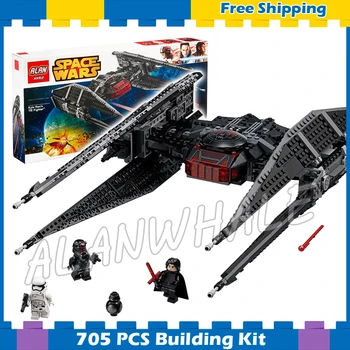 

705pcs Space Wars Kylo Ren's Tie Fighter First Order Starship 05127 Model Building Blocks Gifts Sets Games Compatible With Lago