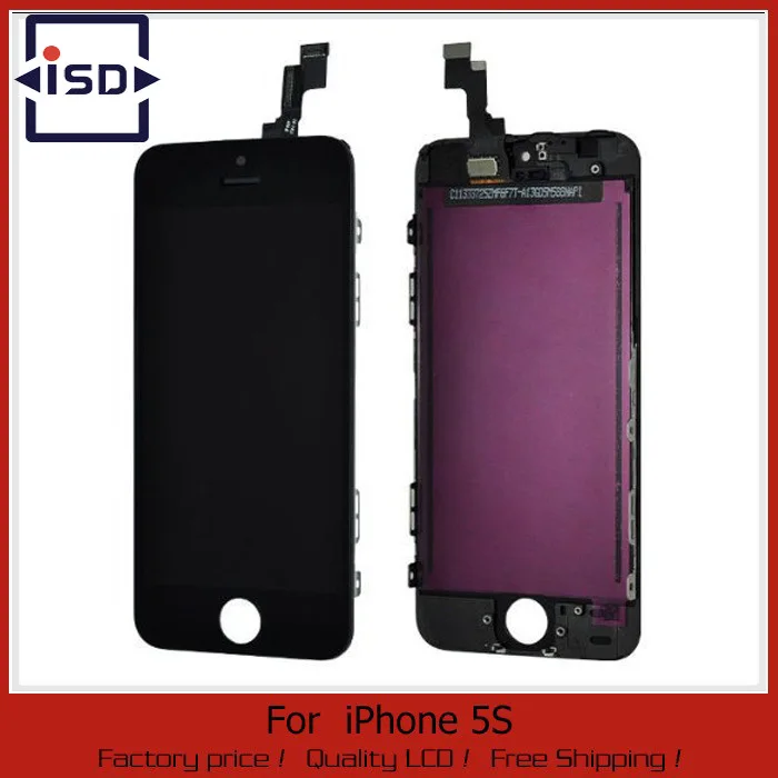 10PCS LOT Replacement Touch Screen LCD Display Digitizer Frame Full Set Assembly for iPhone 5S Fast