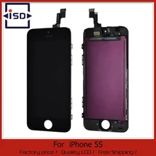 10PCS/LOT Replacement Touch Screen + LCD Display Digitizer + Frame Full Set Assembly for iPhone 5S & Fast DHL Shipping