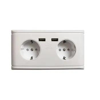 

MUQGEW 2.4A Wall Dual Plug Socket Phone Charger Screw Dual USB AC DC Port Electric Indoor High Quality Drop Shipping 2017