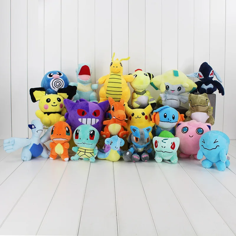 15 видов стилей Charmander Gengar Bulbasaur Squirtle Charmander Snorlax Mewtwo Dragonite Snorlax Мягкая кукла