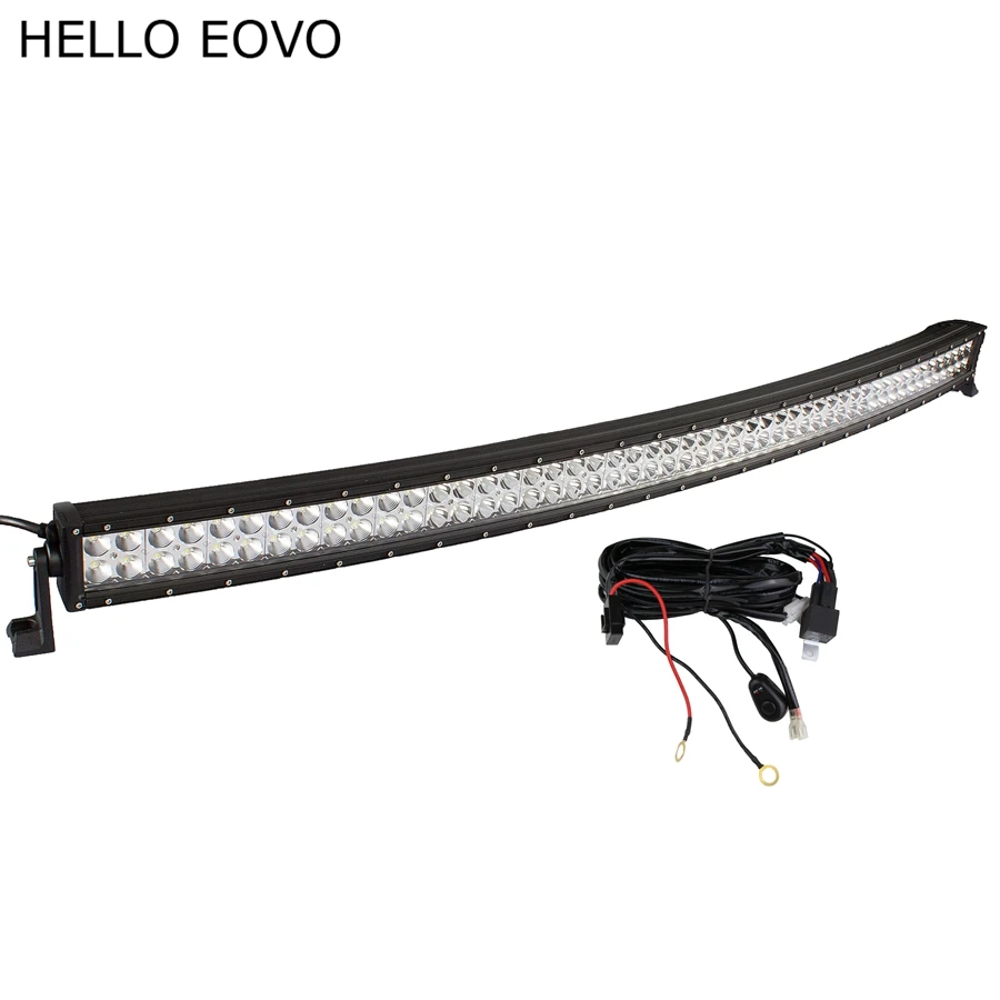

HELLO EOVO 53" Inch 300W Curved LED Light Bar + Wiring Kit for Work Driving Offroad Boat Car Tractor Truck 4x4 SUV ATV 12V