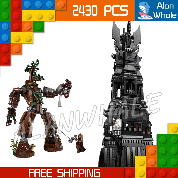 

2430pcs Lord of the Rings Movie Tower of Orthanc Ent stands Battle 16010 Figure Building Blocks Toys Compatible with Lago