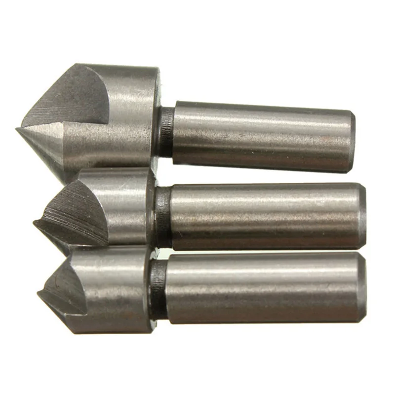 3pcs / Set HSS Countersink Bits Long Hole Drill Bits 10mm 12mm 16mm Holes Knife Round Handle Power Tools Woodworking Countersink