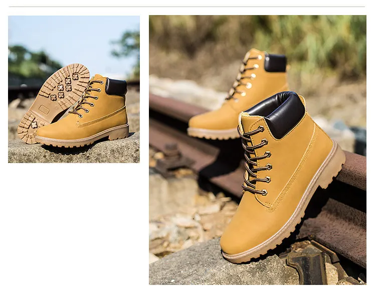 Waikol/мужские ботинки; зимние мужские ботинки; ботильоны; теплые ковбойские ботинки Martin на шнуровке для работы; Мужская мотоциклетная обувь; размеры 39-46