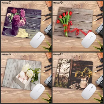 

Mairuige Basket Pink Peonies Light Your Own Mats Mouse Pad Anime PC Computer Mat Natural Rubber Gaming Mousepad Desk Mat 22X18CM