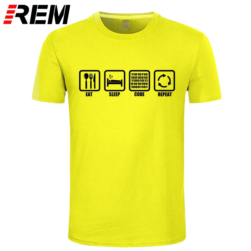REM ropa Eat Sleep código repetir regalo para Geek programador Hacker Camiseta Hombre algodón manga corta Camiseta Top Camiseta REM ropa Eat Sleep código repetir regalo para Geek programador Hacker Camiseta Hombre algodón manga corta Camiseta Top Camiseta