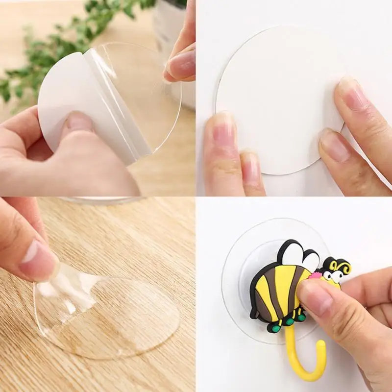 10PCS Silicone Hook Accessories Seamless Double Sided Adhesive Washable Wall Sticker